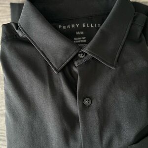 Perry Ellis Men's Charcoal Slim Fit Dress Shirt